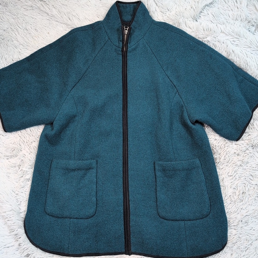 Old Navy Jacket Womens S Teal Coat Pockets Zip Up Soft Cozy Comfort Casual